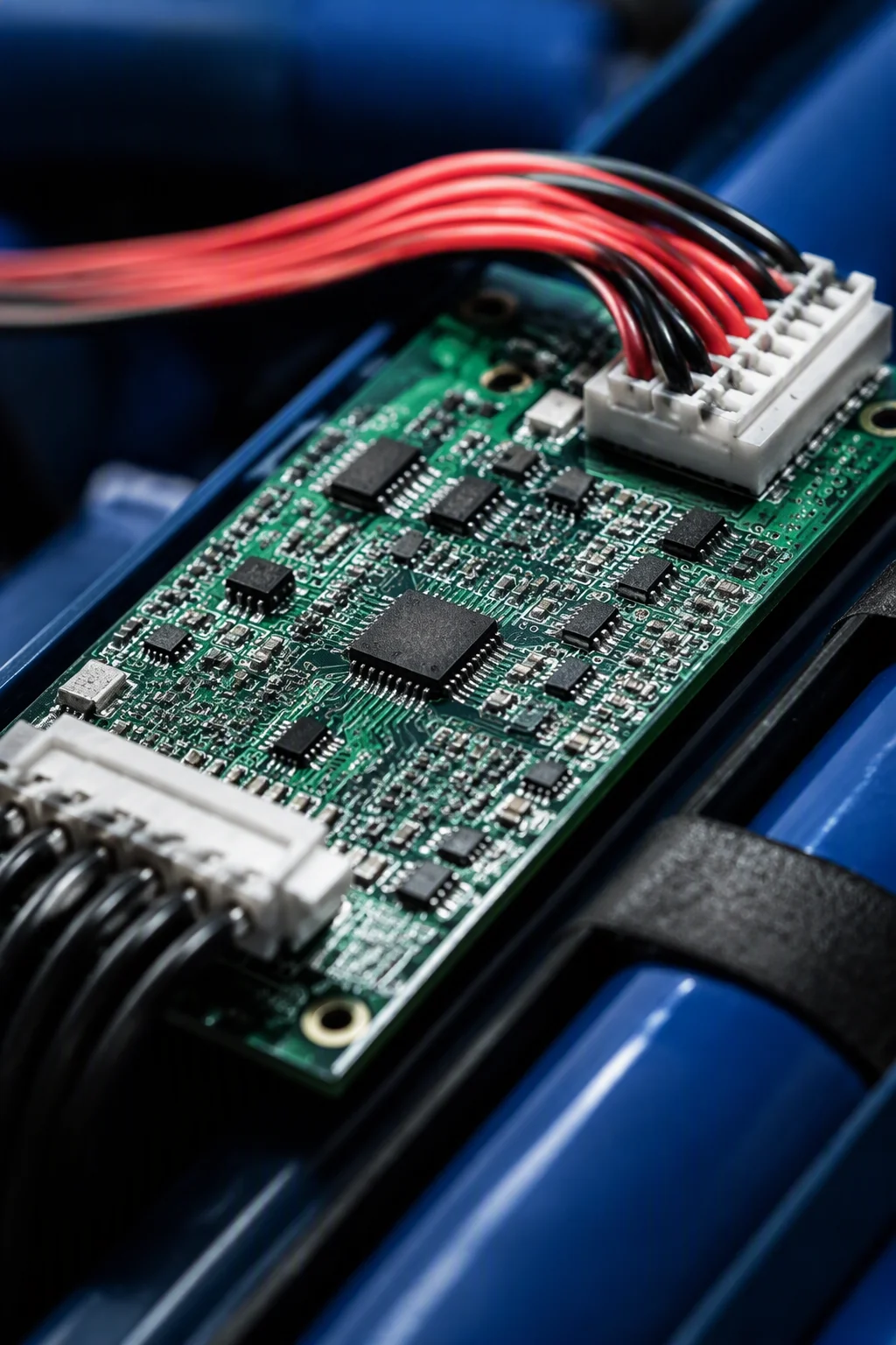 Battery management circuit board with sampling harness
