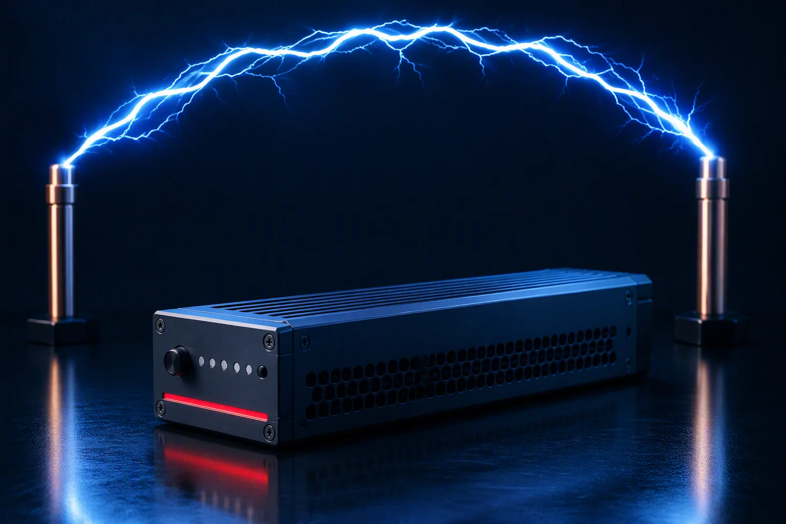 VB-E3 module with an electric arc bridging copper contacts
