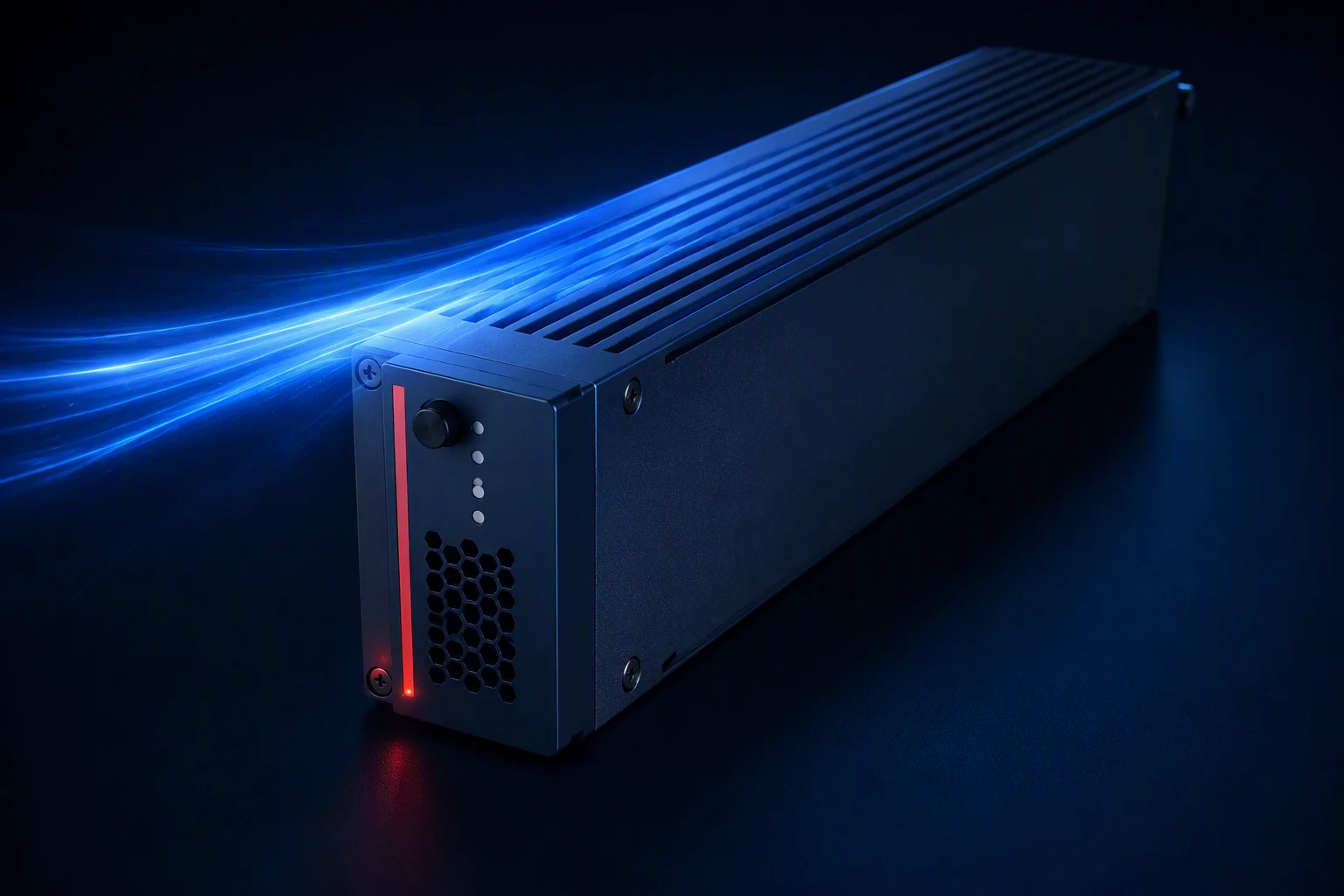 VB-E3 server BBU module with energy flow across its surface